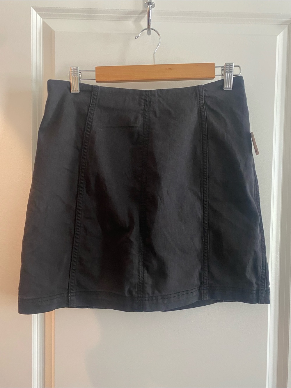 Free People Modern Femme Black Denim Skirt